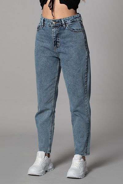 BROSERER Twin Snow Blue Mom Jean Pantaloni de damă Boyfriend cu talie înaltă din lycra
