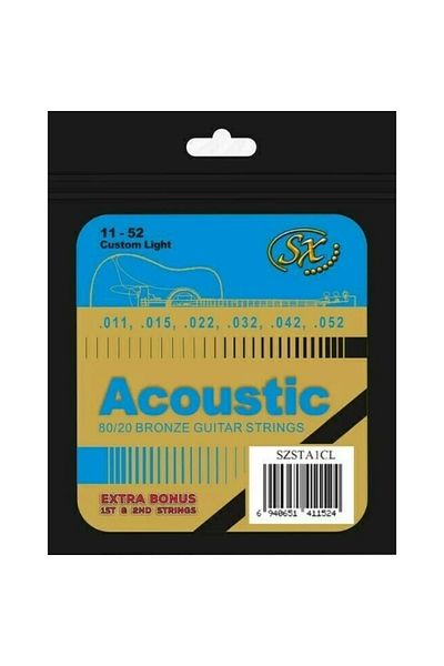 SX Szsta1Cl Custom Light Bronze Acoustic Guitar String (11-52)