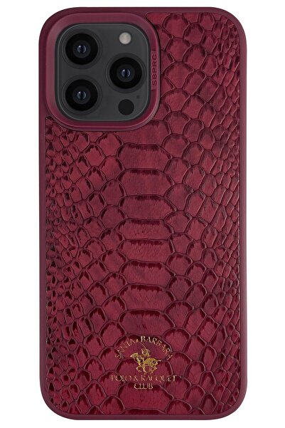 MN6 Santa Barbara Polo Knight-14 Pro Max Kilif-yılan Derisi Tasarımı Deri Kıl...