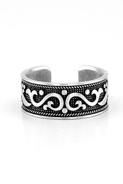 Solfera Ivy Pattern Brass Adjustable Men's Ring RG048