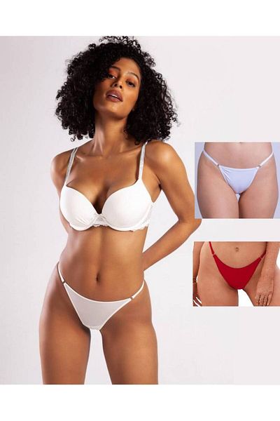 GECKO COLLECTION Gecko Women's Thong Ring Detailed Elastic String Panties - 2 Pieces
