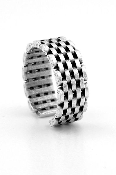 Solfera Watch Cord Pattern Brass Adjustable Men's Ring RG058