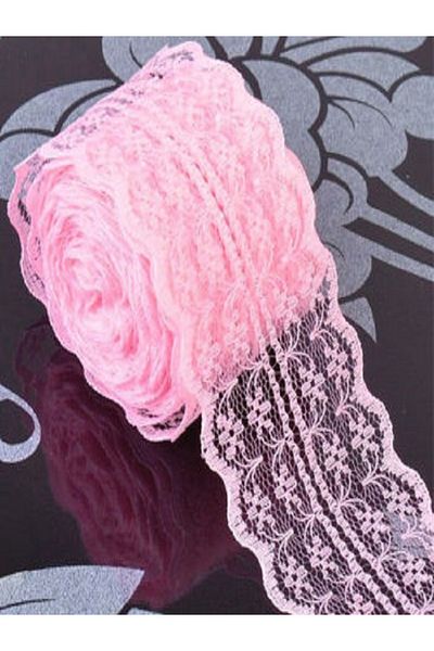 Kazanabil Guipure LACE RIBBON RIBBON DECORATION MATERIAL PINK 4CMX20MT