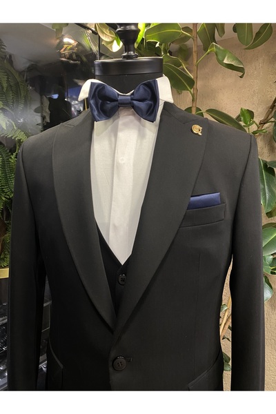 Quesste Accessory Σετ ανδρικό παπιγιόν και μαντήλι Navy Blue