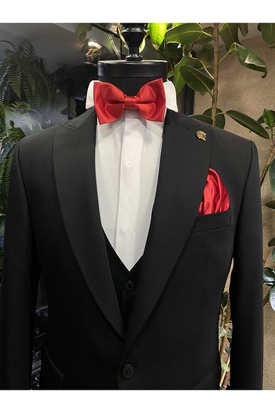 Quesste Accessory Men's Red Bow Tie Handkerchief