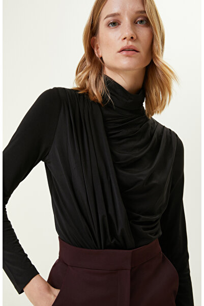 Network Siyah Dik Yaka Çıtçıtlı Body