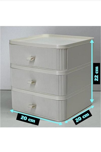 Hayveys Organizator cu 3 sertare pentru machiaj, cosmetice, bijuterii, accesorii