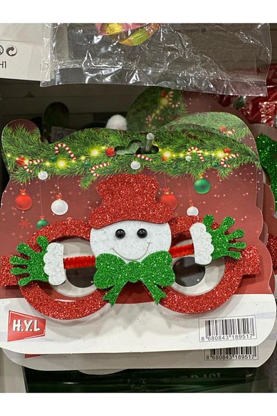 MERİ PARTİ NEW YEAR'S GLASSES, NEW YEAR'S THEMED SNOWMAN GLASSES, PHOTOGRAPHY GLASSES, NEW YEAR'S PARTY CONCEPT