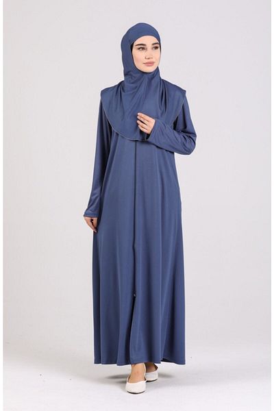 ASLINUR GİYİM Ολόσωμο φόρεμα προσευχής με φερμουάρ Navy Blue