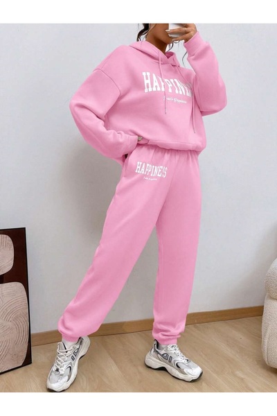 MOONBULL Σετ γυναικεία αθλητική φόρμα με κουκούλα με στάμπα