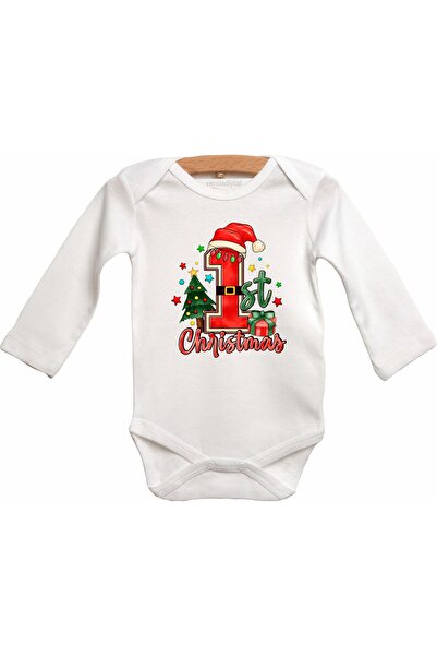 venüsdijital New Year My First New Year First Christmas Patterned Long Sleeve...