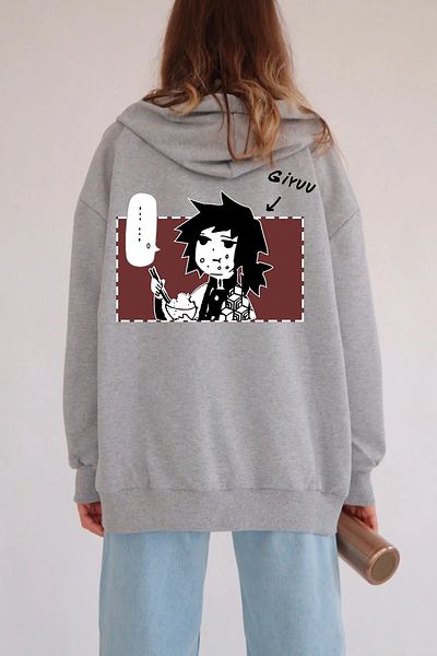 Pisa Art Giyuu Tomioka Demon Gray Zipper Cardigan