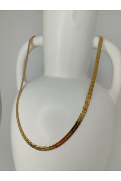 Romea İtalyan Zincir Çelik Kolye Altın Rengi