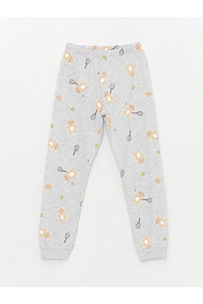 LC Waikiki LCW Kids Bisiklet Yaka Baskılı Uzun Kollu Kız Çocuk Pijama Takımı