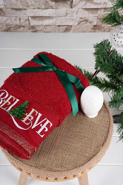 Baveno 100% Cotton Double 50x70 cm Embroidered Towel & Towel Set