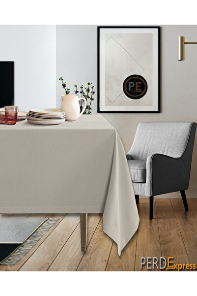 Perdexpress مفرش طاولة بلون حجري مخملي ناعم