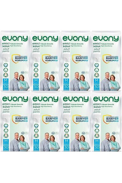 Evony Patient Diapers Adult Absorbent Panties M-medium Size 240 Pieces (8pk*30)