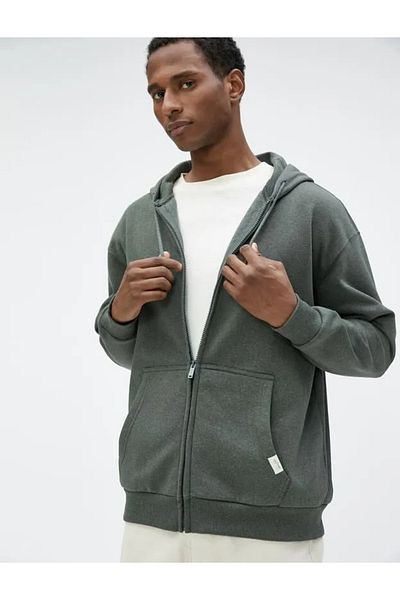 Koton 4WAM70112MK Koton Men's Sweat GREEN