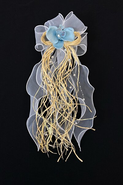 ZEYMERADE Mavi Orkide Bohça Süsü, Gelin Damat Çeyiz Düğün Nikah Nişan Konvoy ...