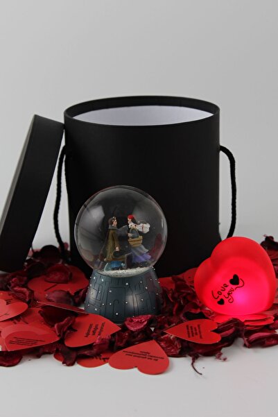 moryconcept Kar Küresi Müzikli Işıklı Sevgili Temalı Kutu Set Sevgiliye Hediy...