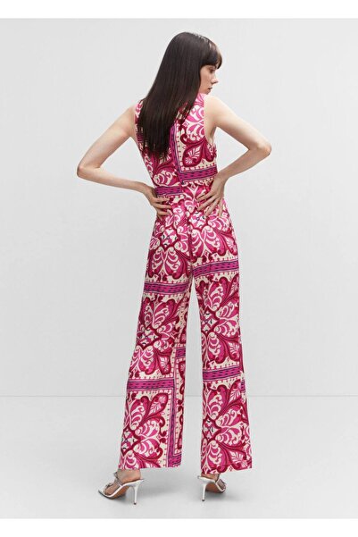 MANGO Woman Metalik Detaylı Desenli Tulum