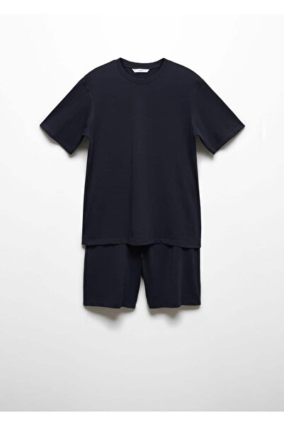 MANGO Man Pamuklu şort pijama takımı