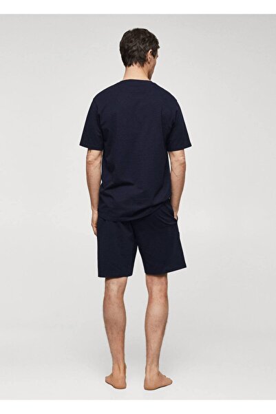 MANGO Man Pamuklu şort pijama takımı