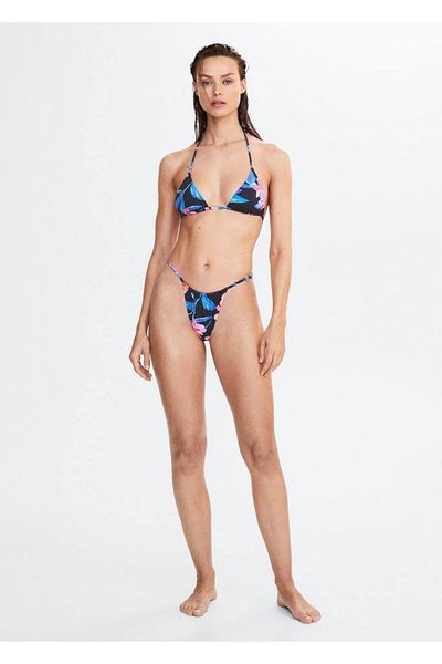 MANGO Woman Brasilianisches Bikinihöschen mit tropischem Muster