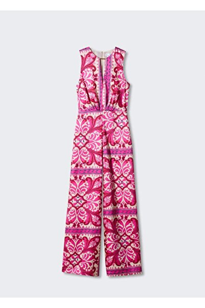 MANGO Woman Metalik Detaylı Desenli Tulum