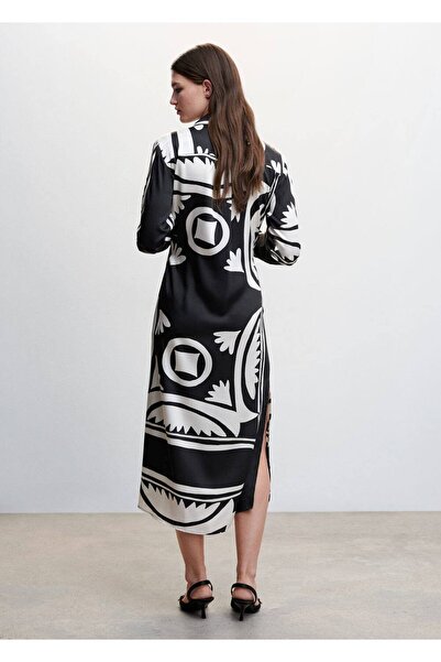 MANGO Woman Saten Gömlek Elbise