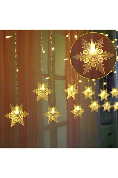 MENFRY Kar Tane 4mt 96 LED 19 Saçak Gün Işığı Perde LED Dekor Süsleme