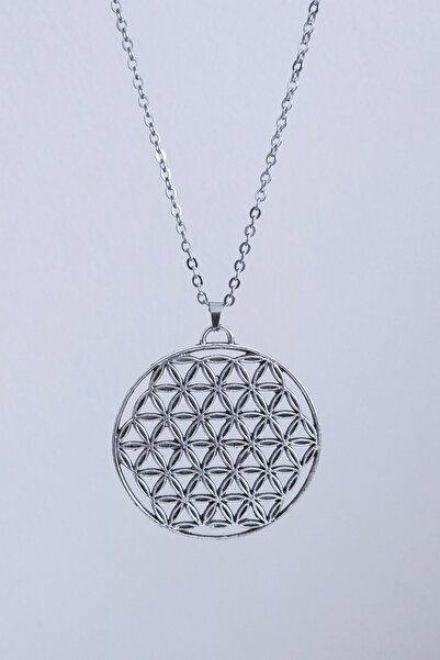 Sihirli Titreşimler Yaşam Çiçeği Paslanmaz Çelik Zincirli Kolye