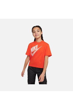 Nike Sportswear Essential Boxy Gel Dance Short Sleeve Girls Cocuk Ti ort DZ4621 633 Fiyat Yorumlar Trendyol