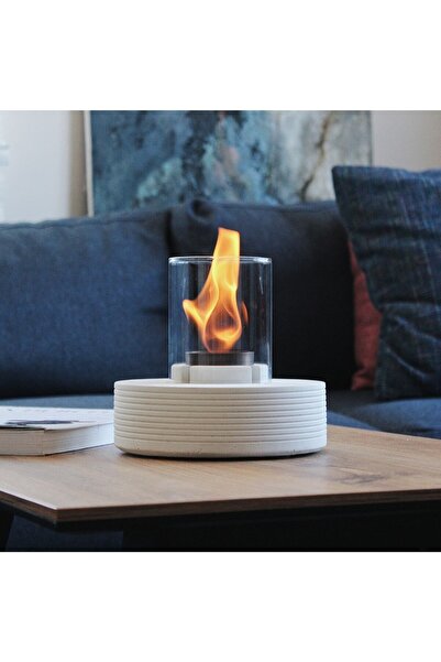 TABART Pure-fire V.3 Bacasız Beton Masaüstü Şömine 1 Litre Tabfire Şömine Yakıtı