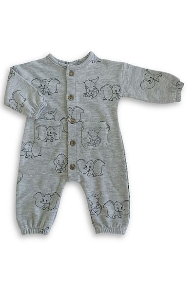 Stork Ruba Unisex Long Sleeve Baby Sleeping Bag Elephant Patterned Gray