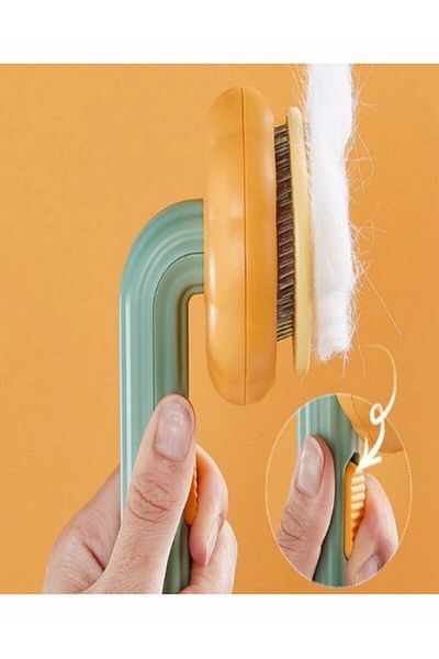 hayhall Wire Hair Collecting and Combing Care Brush for Cats and Dogs - Pumpkin Design and Press