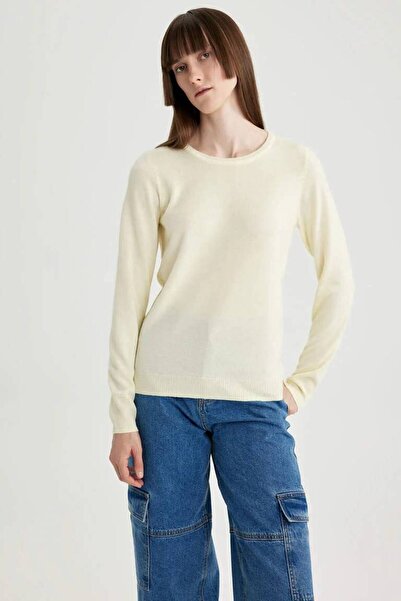 DeFacto F7091Az/Yl496 Defacto Women's Sweater Lt.Yellow