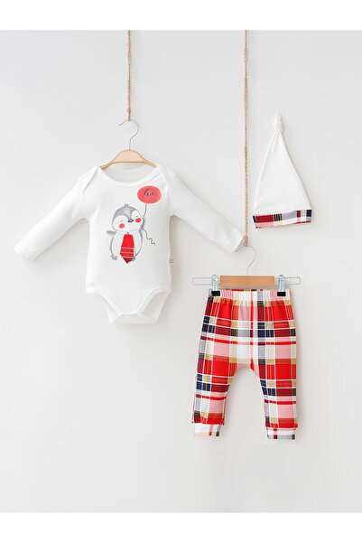 Rise Raba Baby 3-Piece Cotton Long Sleeve Bodysuit, Zıbın Pants and Hat 3-12 ...