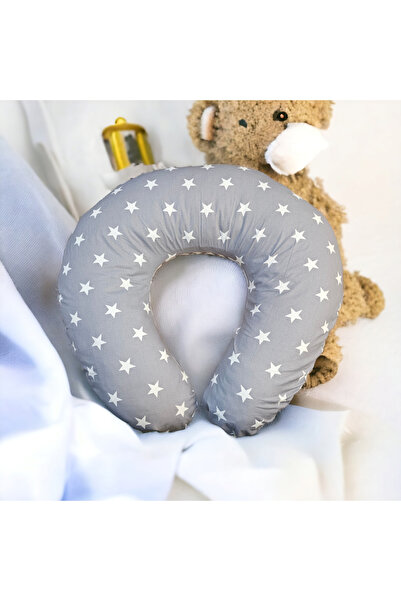BeybiNest Μαξιλάρι θηλασμού και στήριξης Grey Stars 100% οργανικό βαμβάκι
