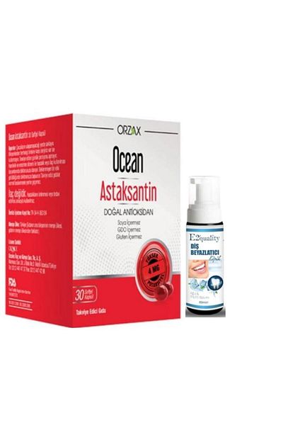 Ocean Orzax Ocean Astaxanthin 30 Capsules - Teeth Whitening Gift Foam