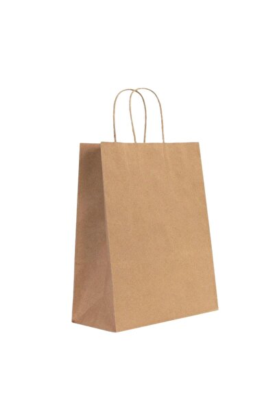 GİZPAK Burgu Saplı Kraft Kağıt Çanta 18x24x8cm 25 ADET
