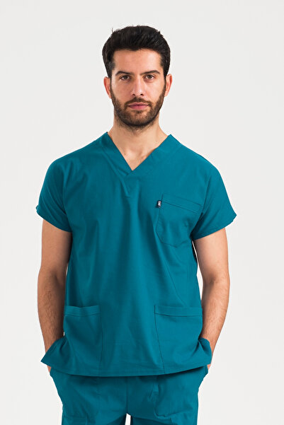 Class Üniforma Uniformă medicală unisex pentru asistentă medicală și medic, verde petrol, material elastic