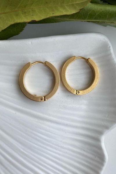 Jaida Moda Unisex 316l Surgical Steel Square Circle Model Hoop Earrings