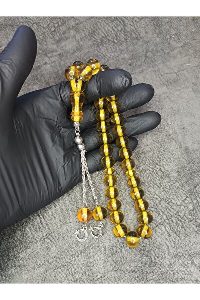 Mos Tespih Basık Küre Ateş Kehribar Tesbih