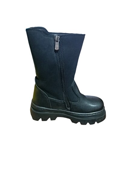 Genel Markalar Kız Çocuk Fermuarlı Kaymaz Taban Termal Astarlı Uzun Çizme