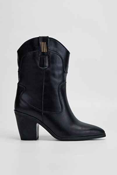 Valmenti Kadın Siyah Hakiki Deri Casual Bot