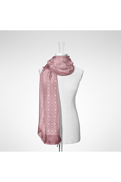 AKİPEK Zincir Logolu Desen Gül Kurusu Kadın Tesettür Giyim Pamuk Şal