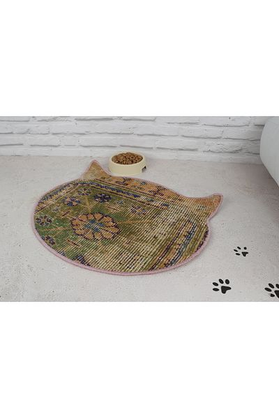 Kayra Export سجادة أرضية للقطط مقاس 40 × 50 سم مصنوعة من الصوف العضوي بنسبة 100% (قد تختلف الأنماط)