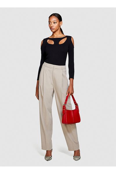 Sisley High Waist Regular Mink Women's Pants 4Ph7Lf044