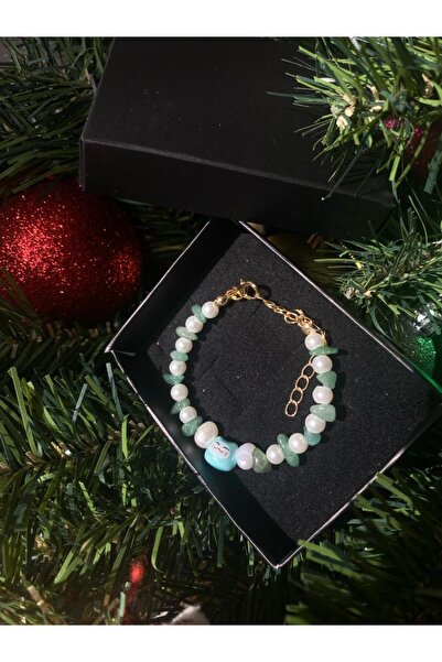 BeryDenz Maneki Nekolu(ŞANS KEDİSİ) Tatlı Su Incili Doğal Taşlı Cam Incili Ku...